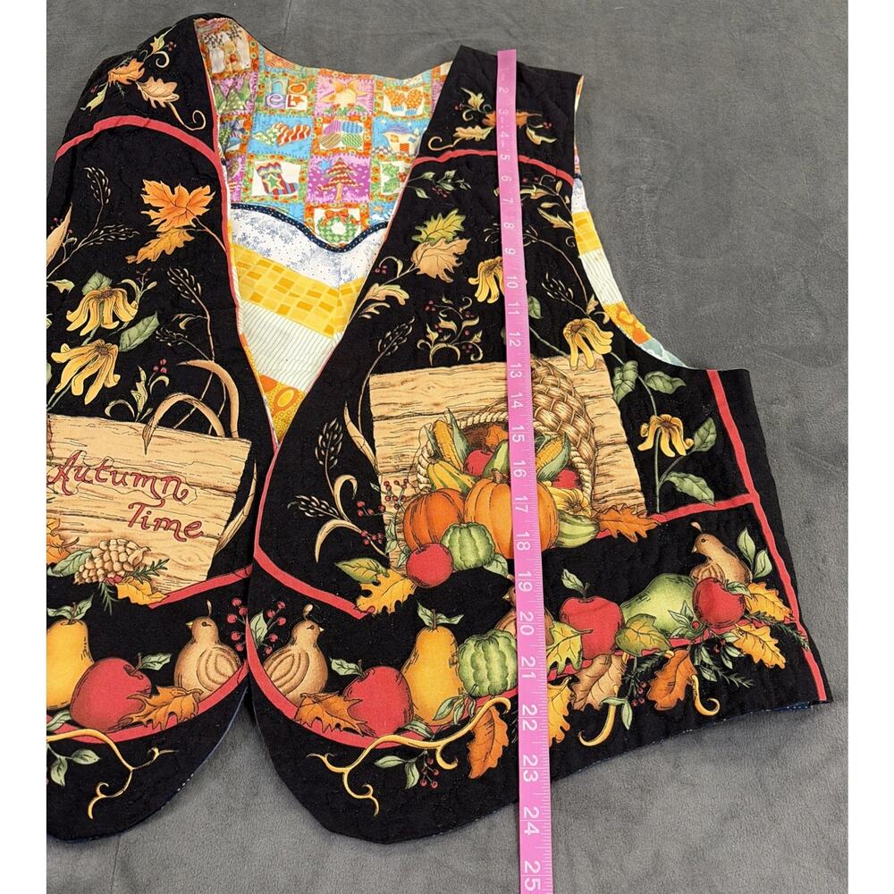 Handmade Fall/Thanksgiving & Christmas Reversible Vest No Size Bnfts Charity - Picture 7 of 10